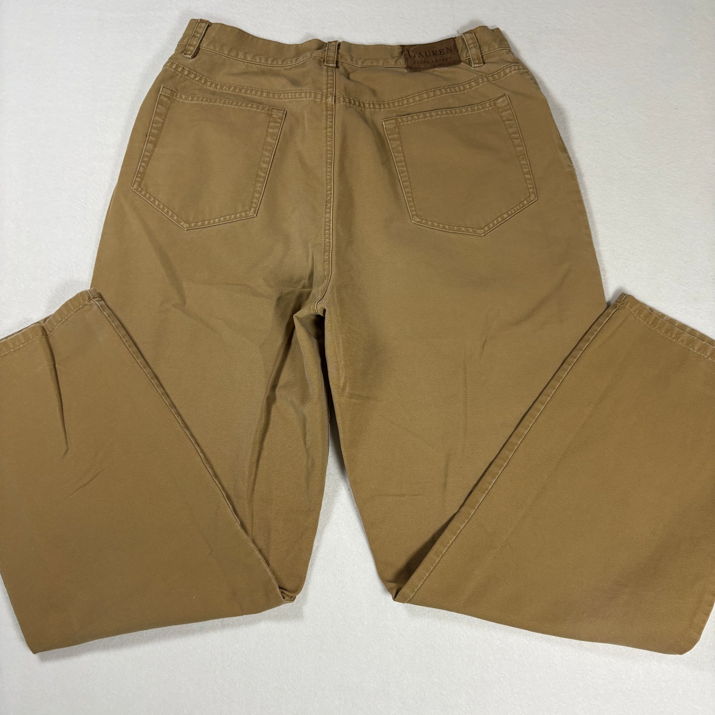 Lauren Ralph Lauren Womens Pants Sz 14 Khaki Brown Cotton Straight Classic