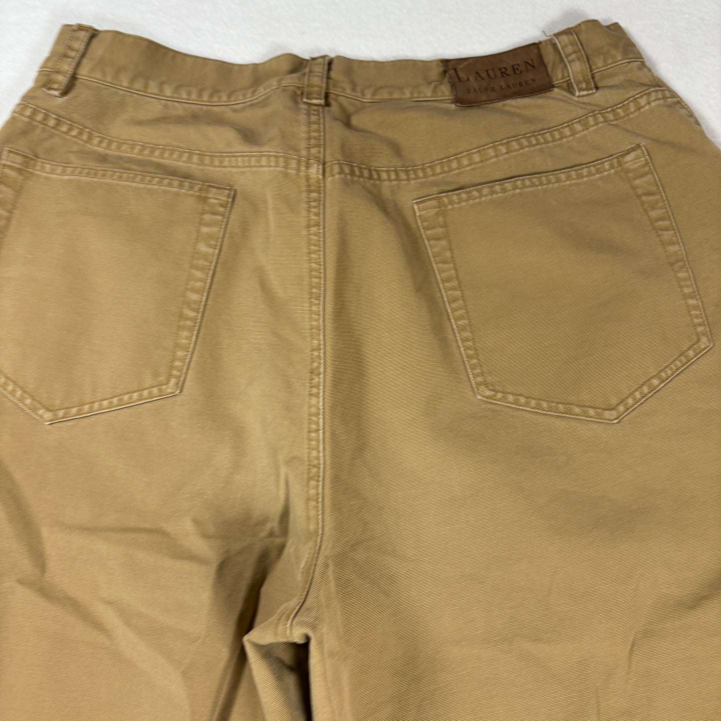 Lauren Ralph Lauren Womens Pants Sz 14 Khaki Brown Cotton Straight Classic