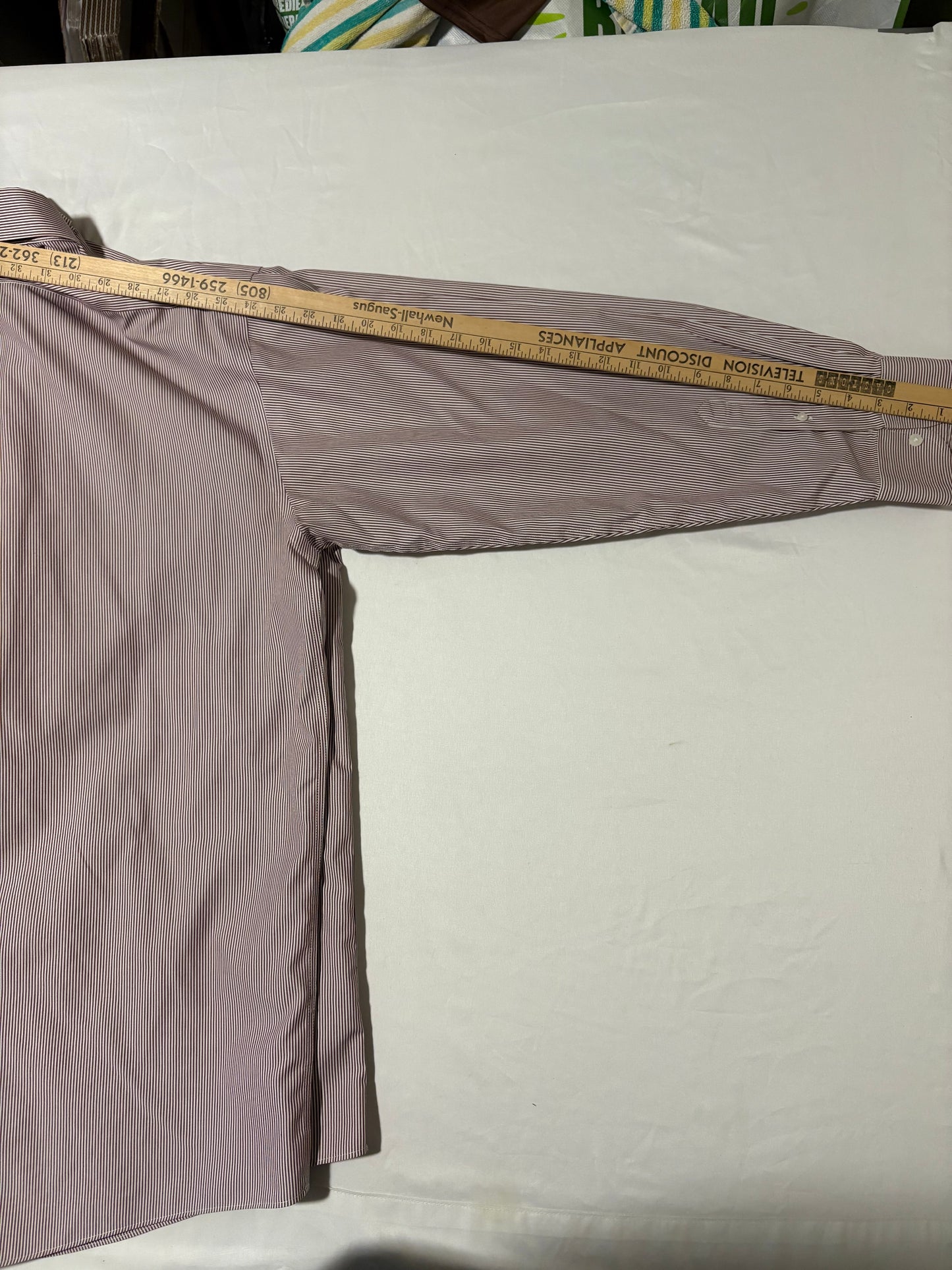 Gold Label Roundtree & Yorke 17 35 Dress Shirt Long Sleeve Non Iron 100% Cotton Stripe