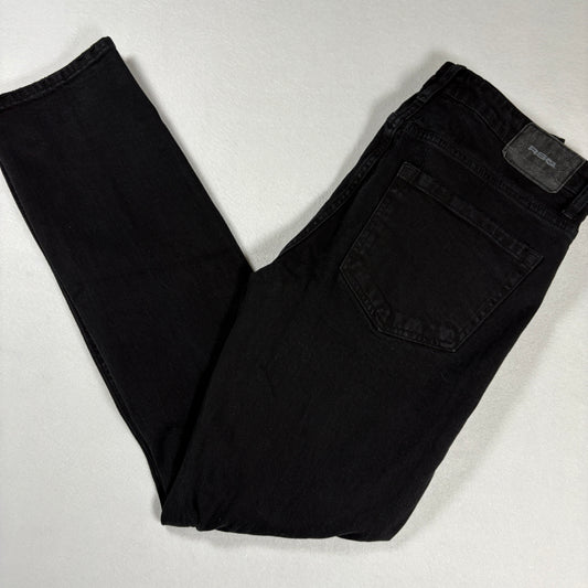 RSQ Mens Jeans Sz 30x32 Black Denim Slim Fit Distressed Ripped Grunge Y2K
