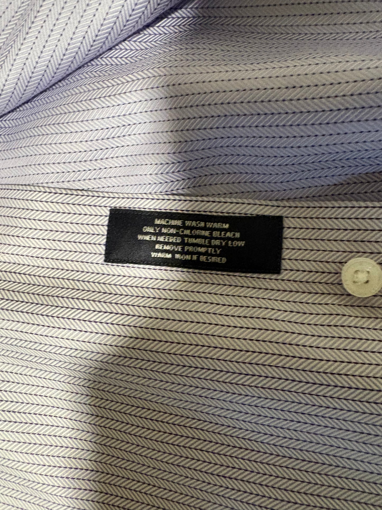 Hart Schaffner Marx 17.5 34 Dress Shirt Long Sleeve 100% Pima Cotton Non Iron Stripe