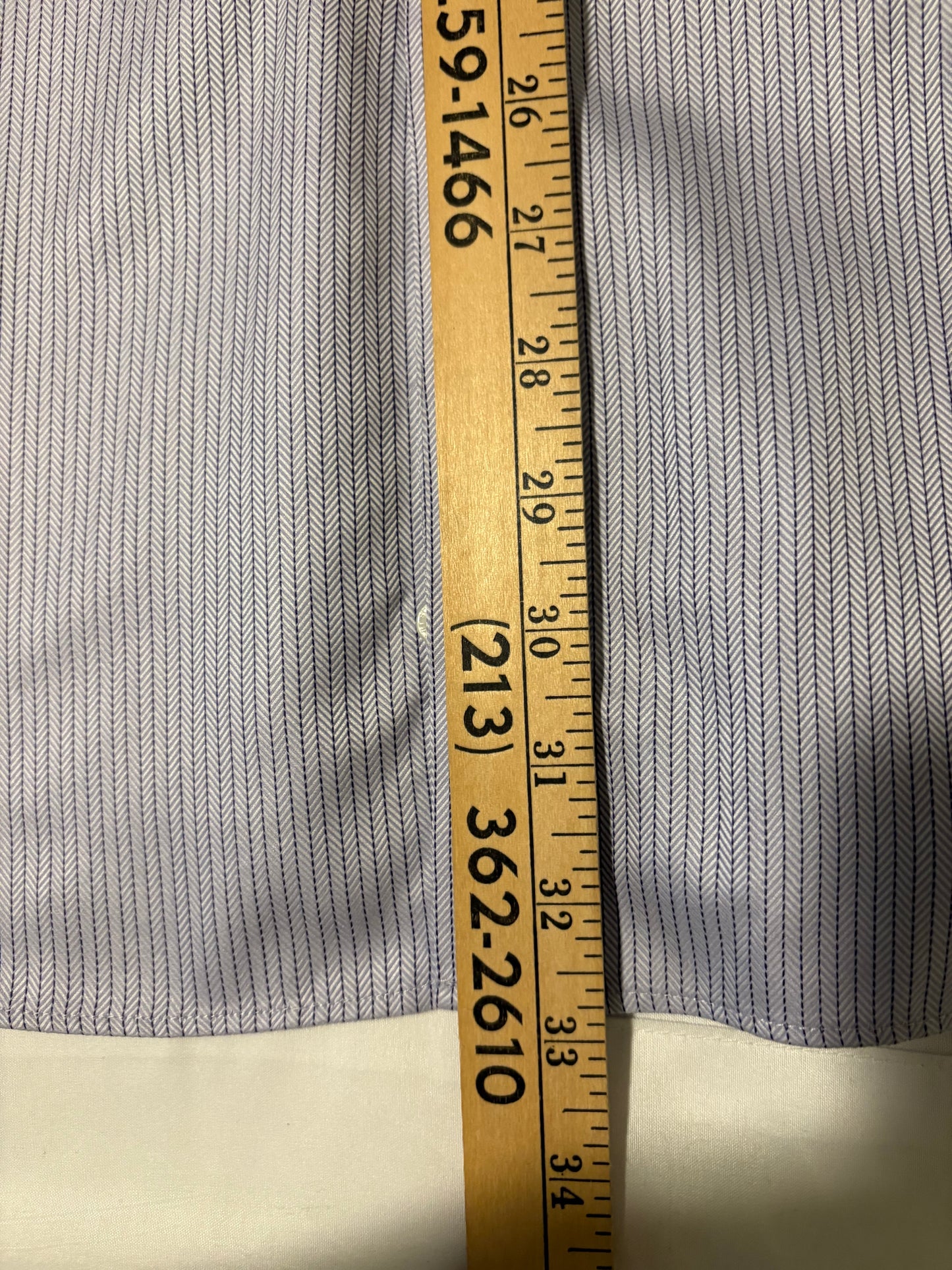 Hart Schaffner Marx 17.5 34 Dress Shirt Long Sleeve 100% Pima Cotton Non Iron Stripe