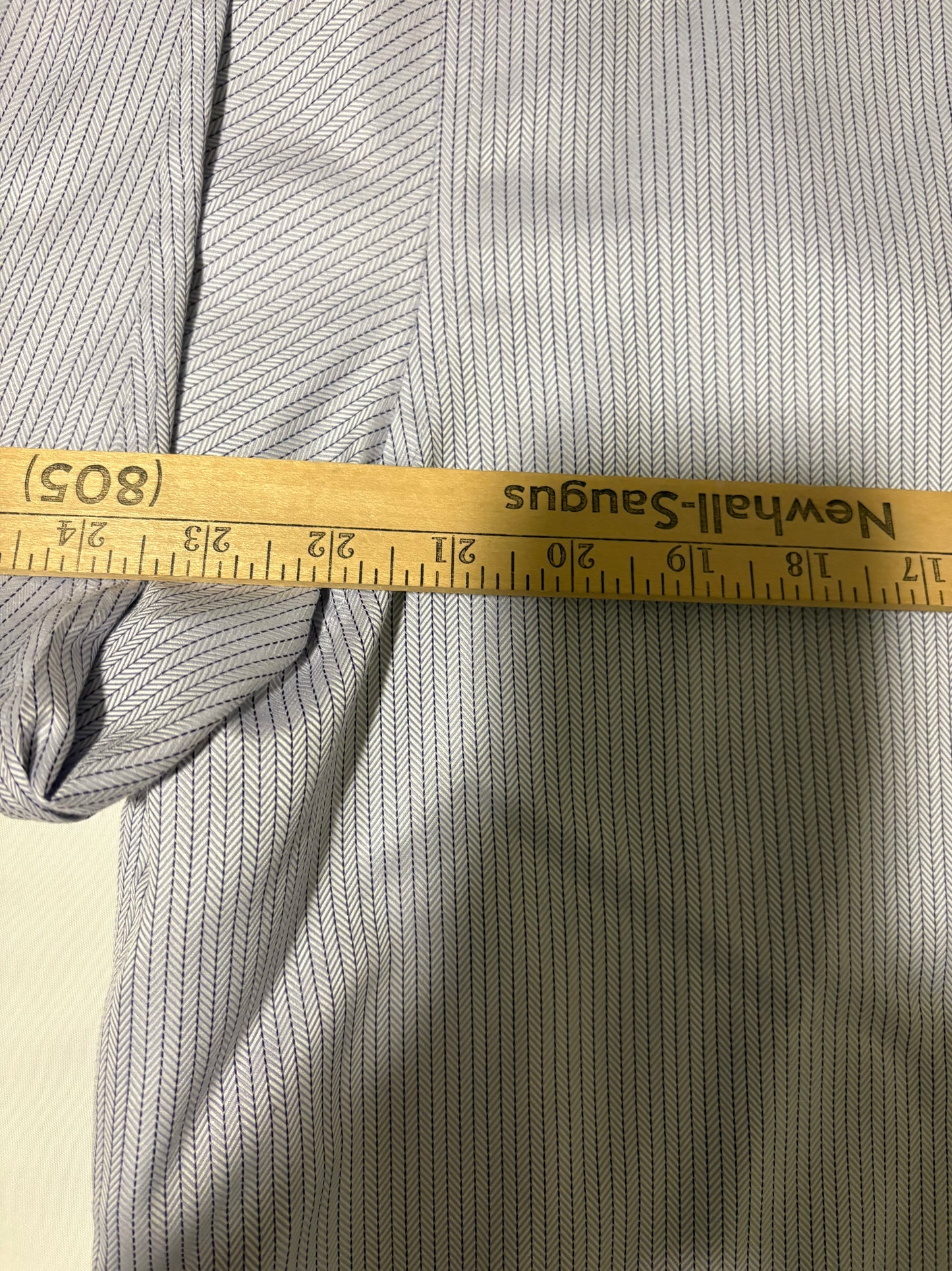 Hart Schaffner Marx 17.5 34 Dress Shirt Long Sleeve 100% Pima Cotton Non Iron Stripe