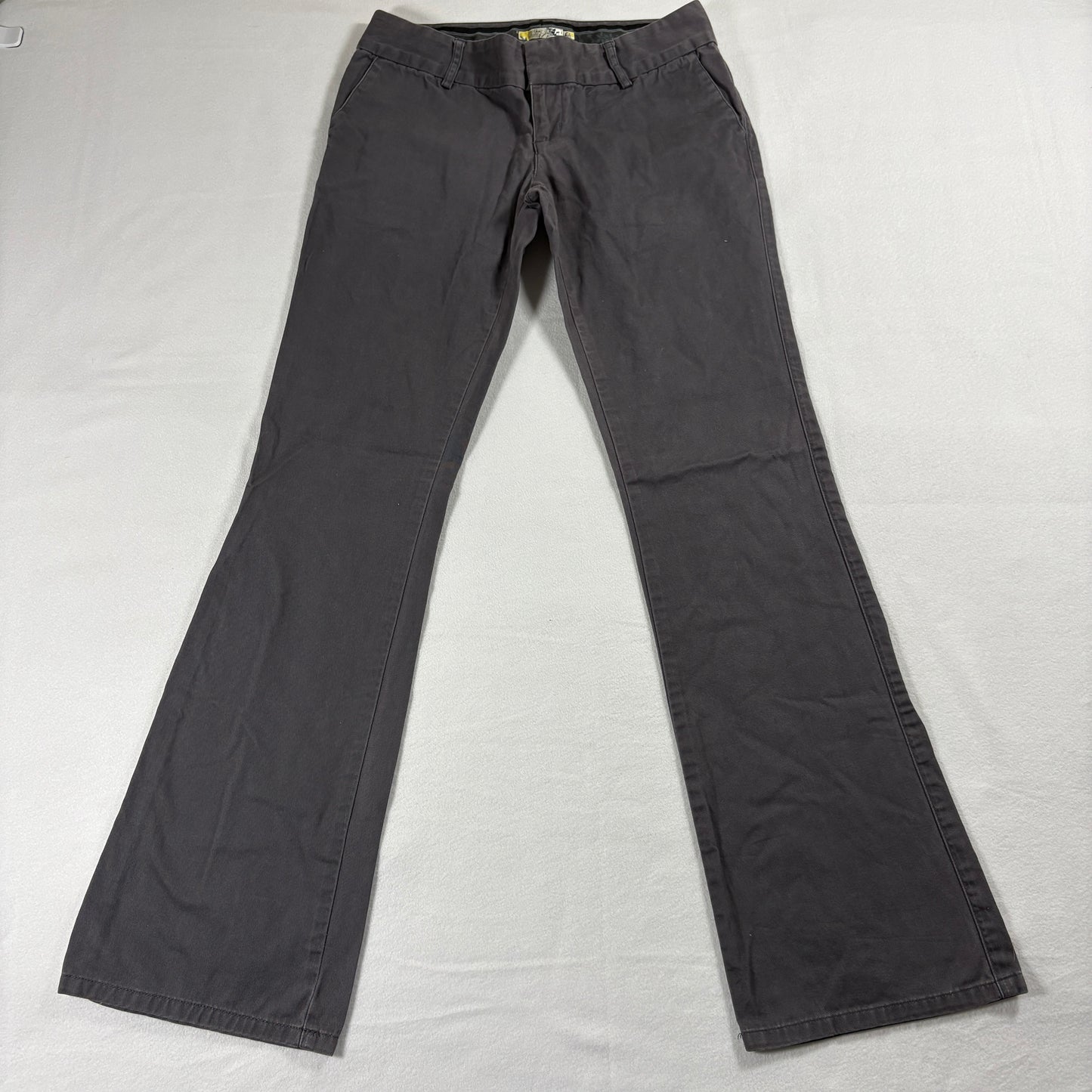 Vintage Gray Pants Womens Bootcut Flare Y2K Low Rise Streetwear 30x30 Retro Chic