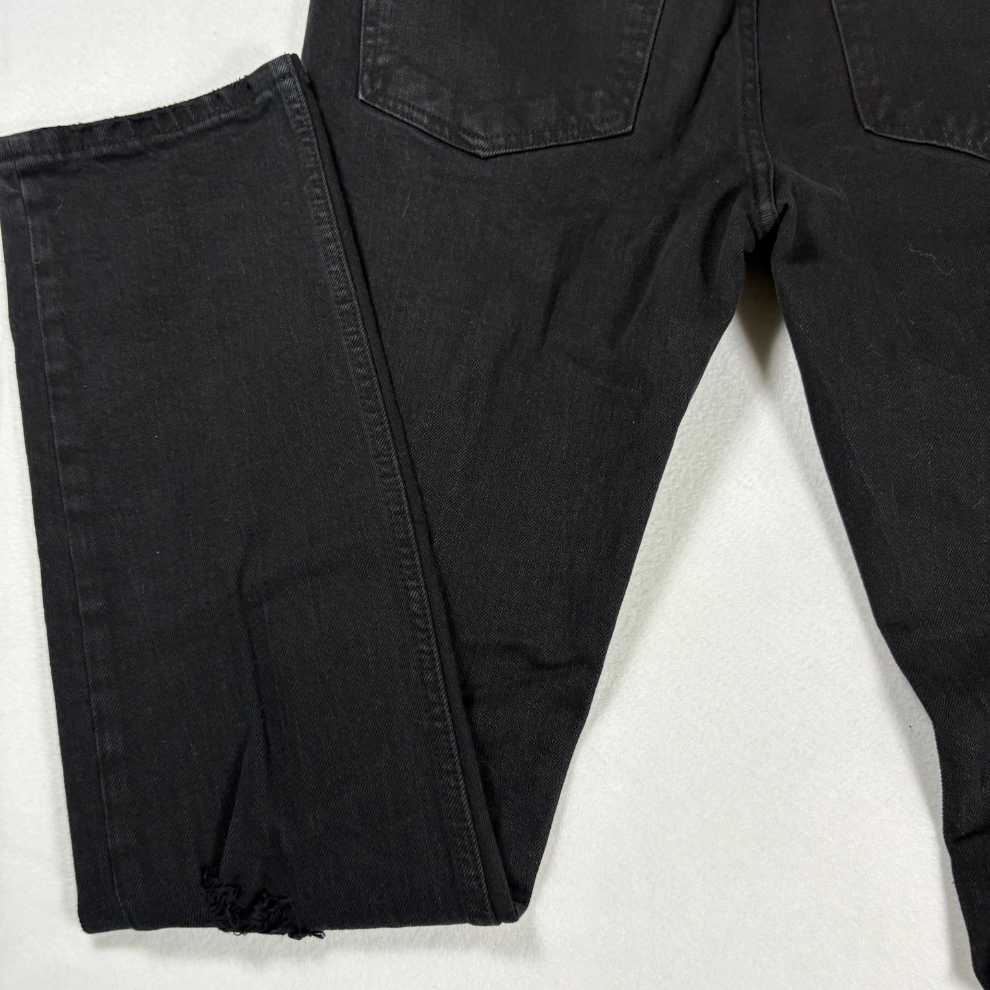 RSQ Mens Jeans Sz 30x32 Black Denim Slim Fit Distressed Ripped Grunge Y2K