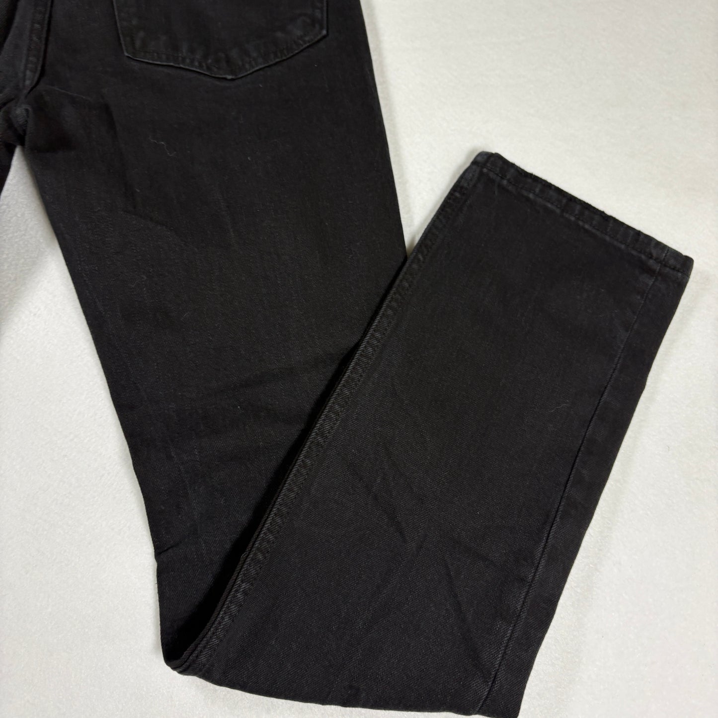 RSQ Mens Jeans Sz 30x32 Black Denim Slim Fit Distressed Ripped Grunge Y2K