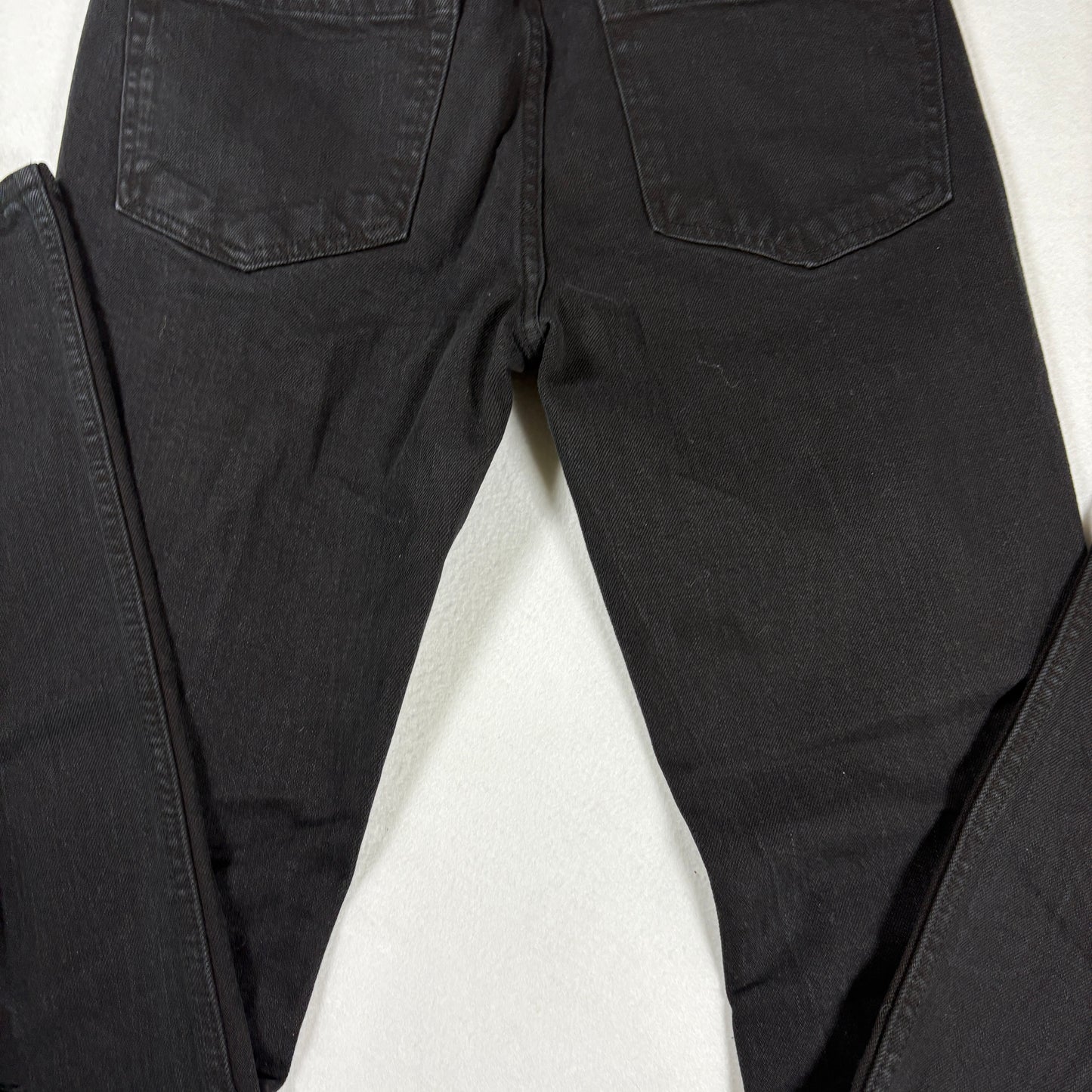 RSQ Mens Jeans Sz 30x32 Black Denim Slim Fit Distressed Ripped Grunge Y2K