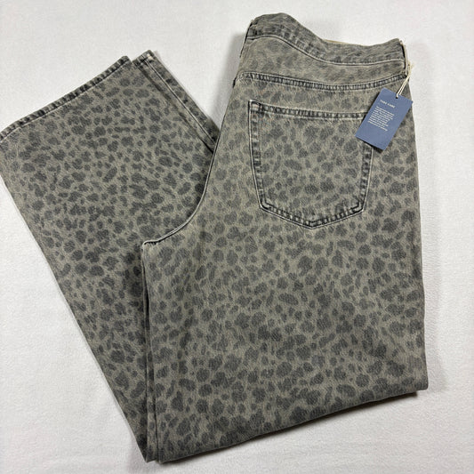Universal Thread Womens 16 90s Baggy Jeans Animal Print Gray High Rise Y2K