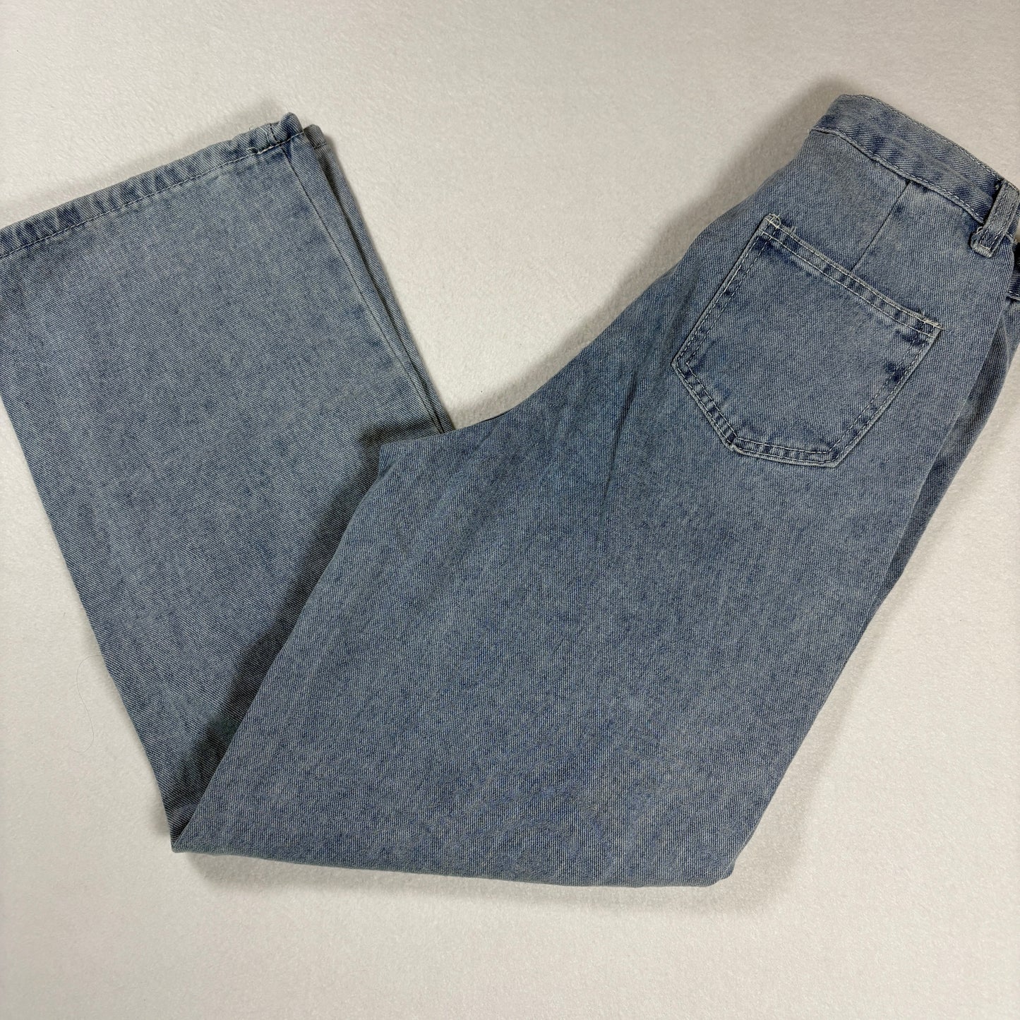 Womens Jeans Sz S Light Wash Denim High Rise Baggy Straight Y2K Vintage