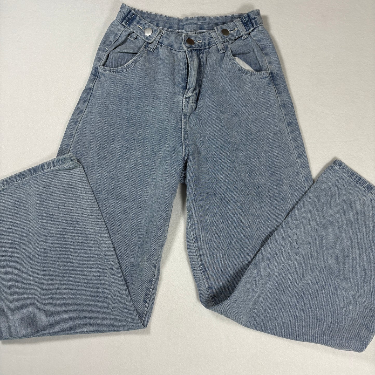 Womens Jeans Sz S Light Wash Denim High Rise Baggy Straight Y2K Vintage