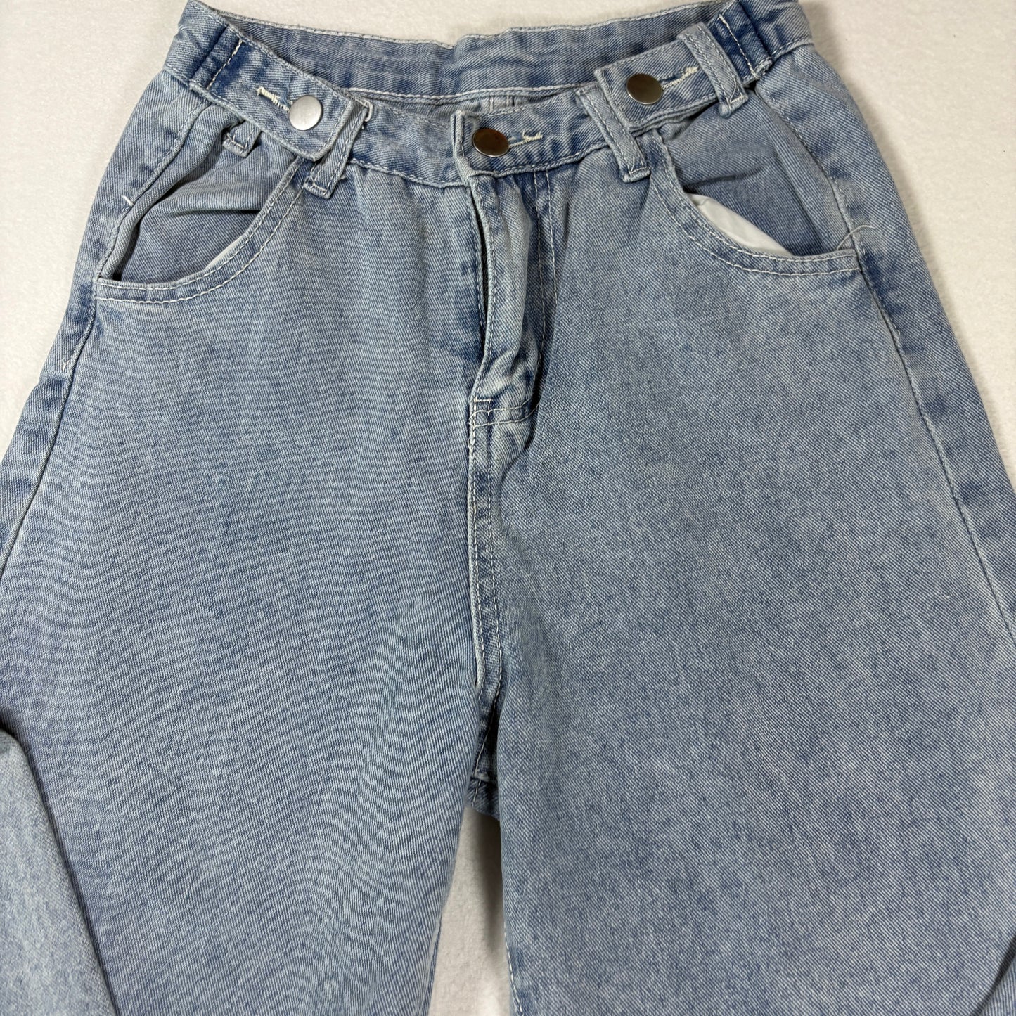 Womens Jeans Sz S Light Wash Denim High Rise Baggy Straight Y2K Vintage