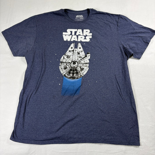 Star Wars T Shirt Mens XL Millennium Falcon Graphic Tee Retro Streetwear Y2KX!