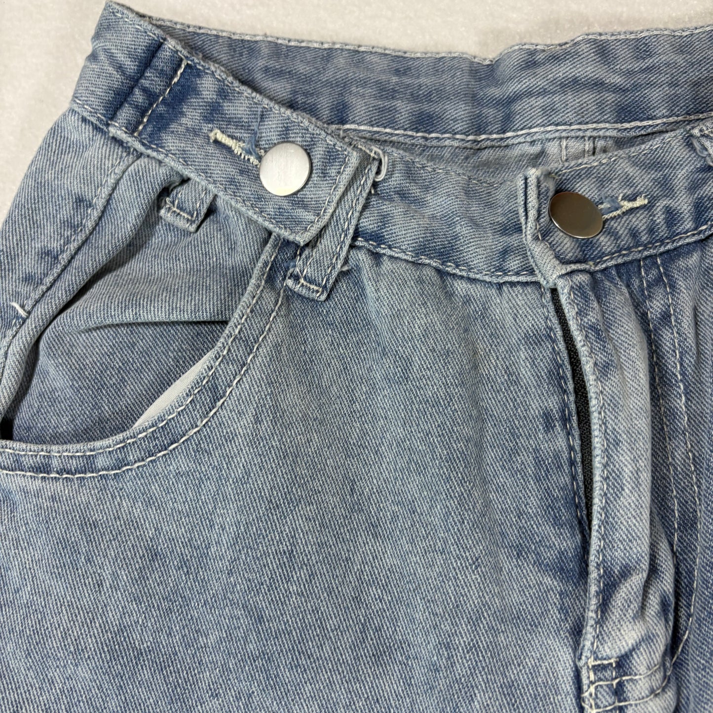 Womens Jeans Sz S Light Wash Denim High Rise Baggy Straight Y2K Vintage