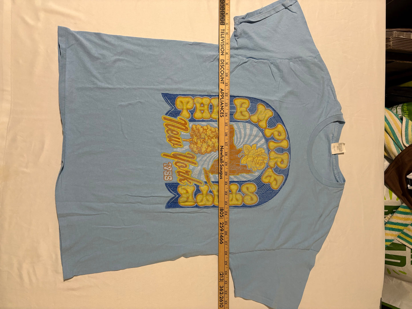 Hanes XL Blue Empire State New York 1788 Graphic T-Shirt Short Sleeve Cotton Blend