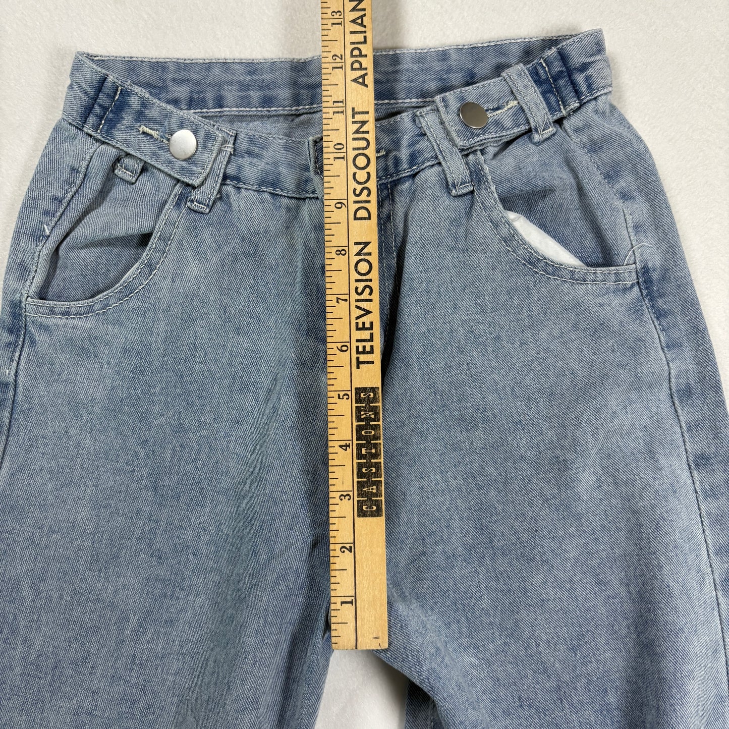 Womens Jeans Sz S Light Wash Denim High Rise Baggy Straight Y2K Vintage