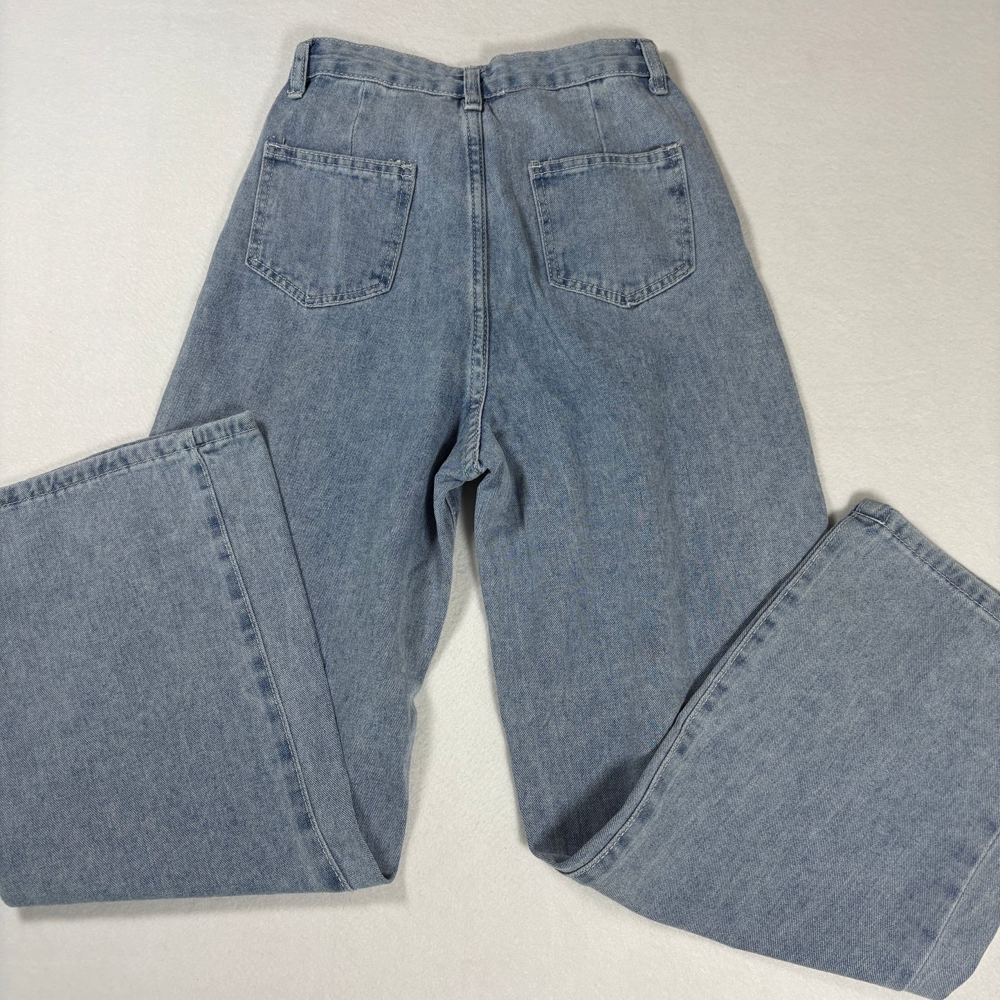 Womens Jeans Sz S Light Wash Denim High Rise Baggy Straight Y2K Vintage