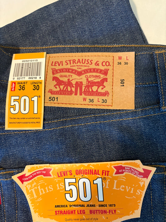 Levi’s 501 Original Fit Jeans Men 36x30 Button Fly Straight Leg Denim Pants NWT