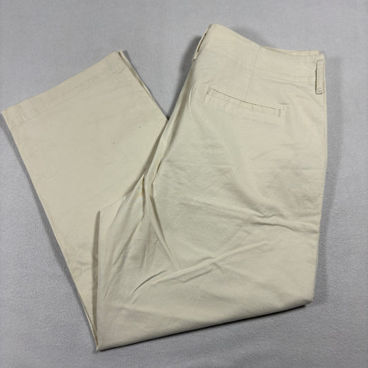 A New Day Womens Beige Stretch Chino Pants Size 14 Straight High Rise Casual