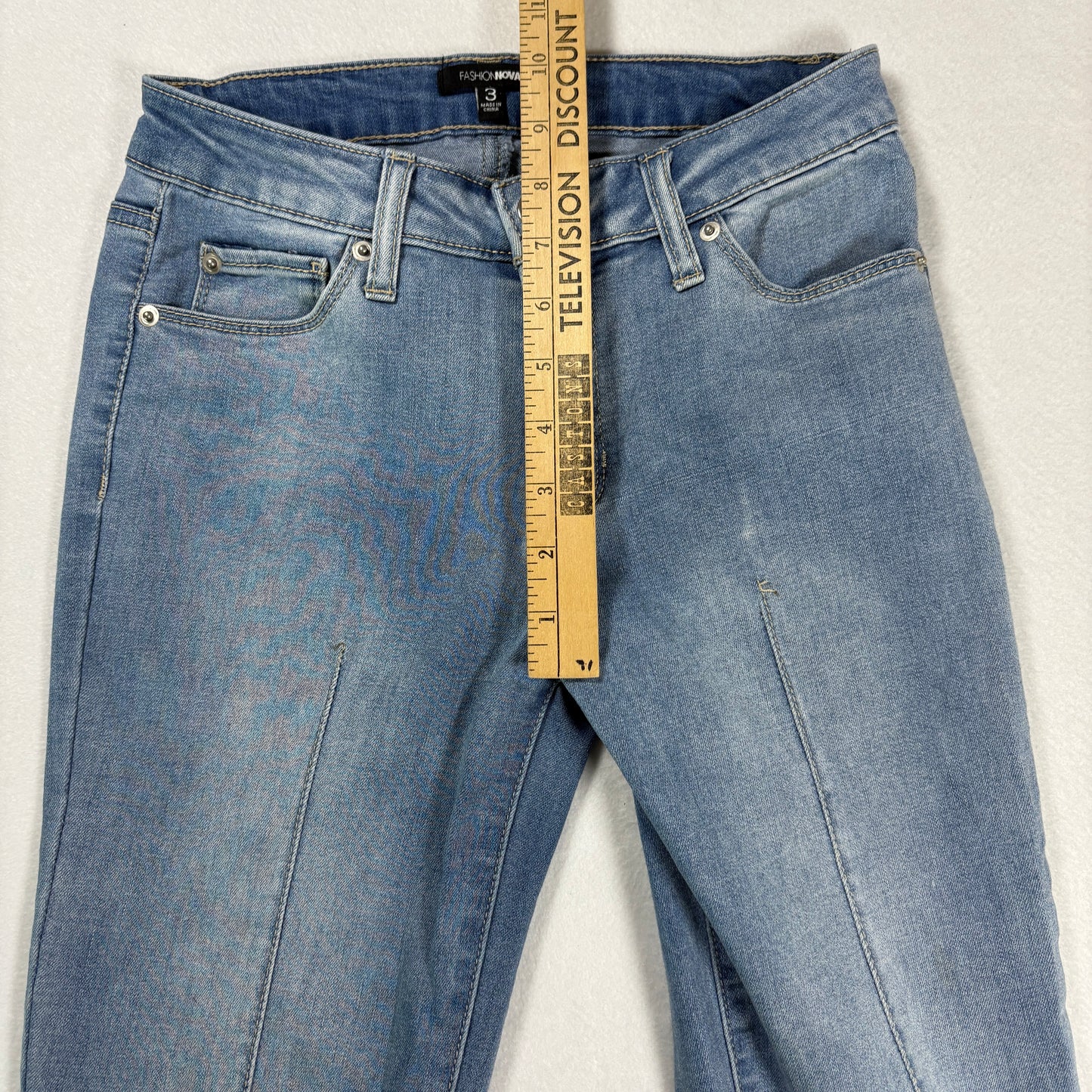 Fashion Nova Womens Jeans Sz 3 Light Wash Denim Bootcut Flare Y2K Vintage