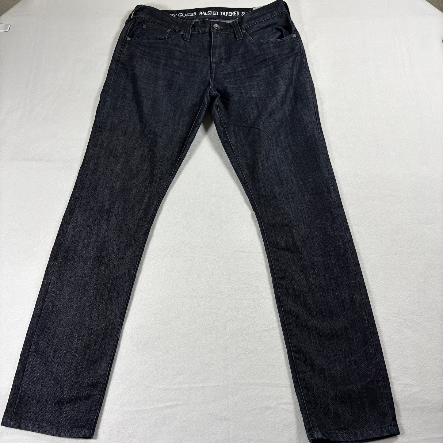 Guess Jeans Mens 31x31 Halsted Tapered Slim Dark Wash Denim Modern Streetwear