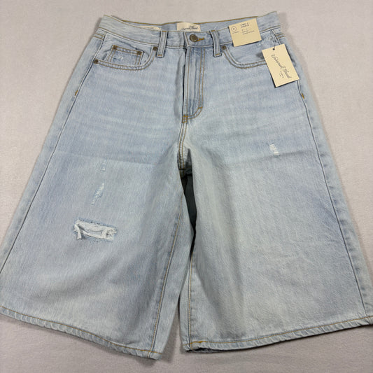 Universal Thread Womens Light Wash High Rise Long Shorts 6R Distressed NWT