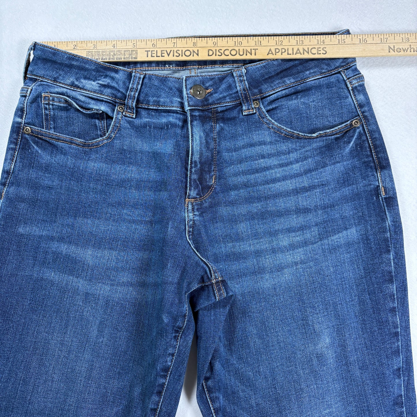 John St Womens Jeans Sz 12 Girlfriend Fit Blue Denim High Rise Straight Casual