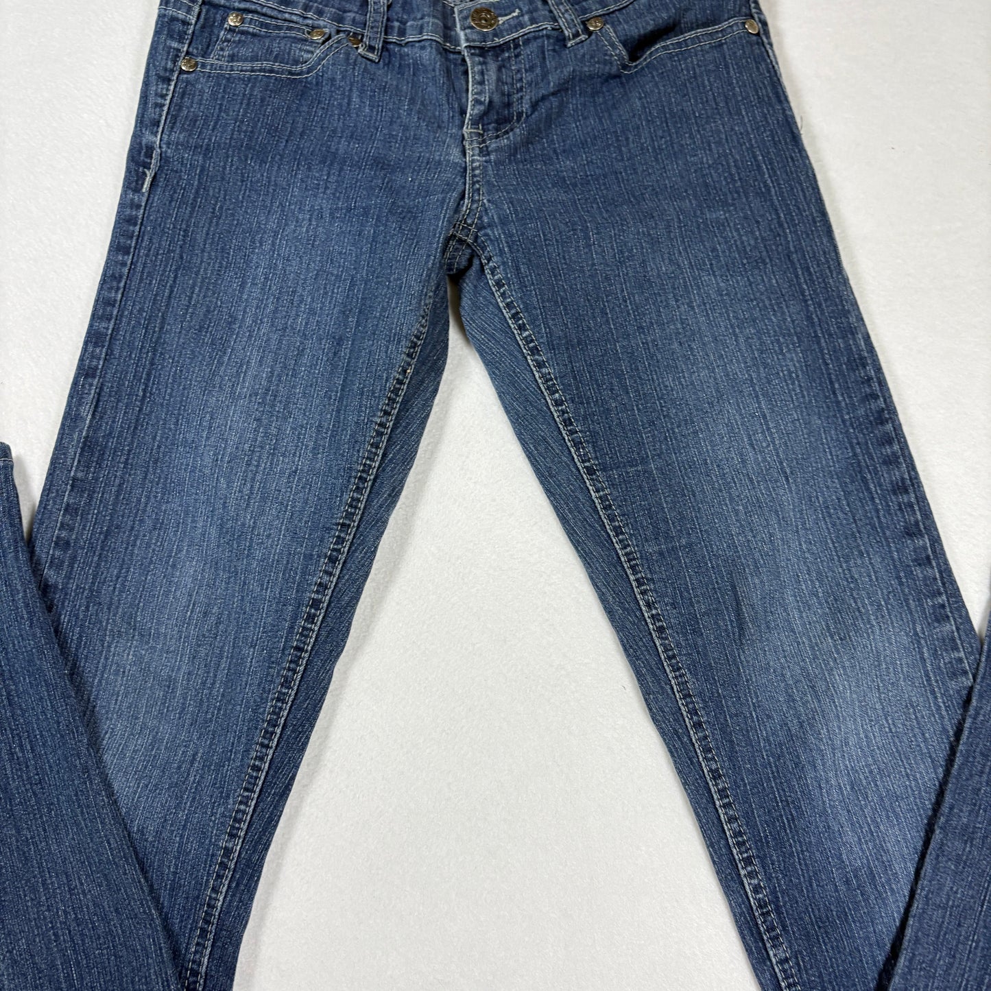 Aviva Womens Jeans Size 5 Blue Denim Y2K Bootcut Vintage 90s Embroidered Pockets