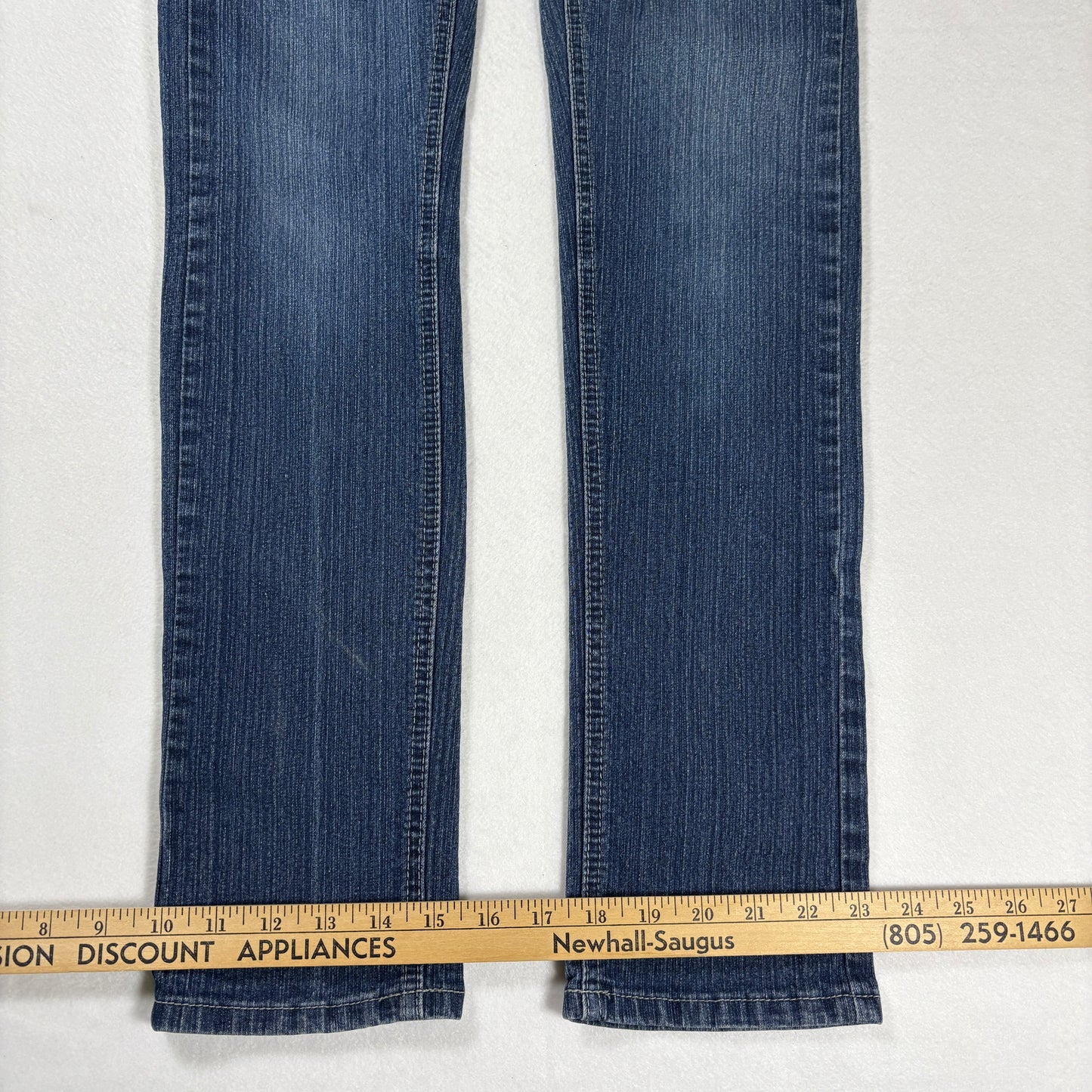 Aviva Womens Jeans Size 5 Blue Denim Y2K Bootcut Vintage 90s Embroidered Pockets