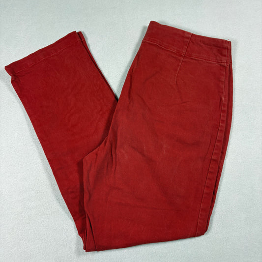 Silence + Noise Womens Red High Rise Skinny Jeans Size 8 Y2K Grunge Zipper Detail