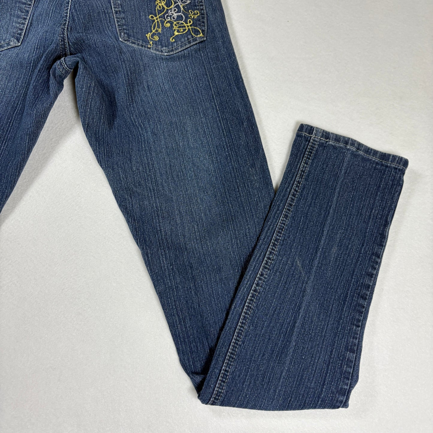 Aviva Womens Jeans Size 5 Blue Denim Y2K Bootcut Vintage 90s Embroidered Pockets