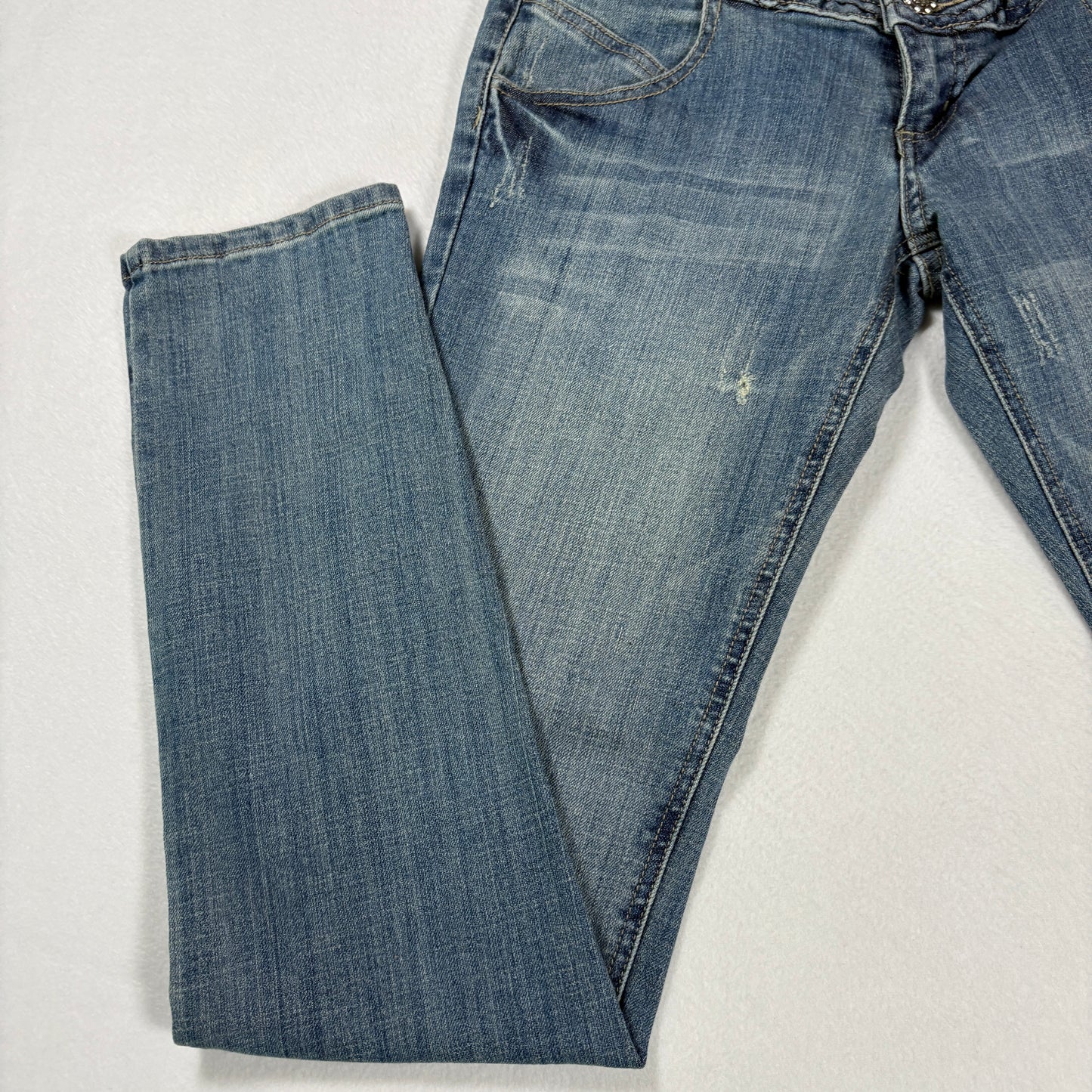 Silver Diva Womens Jeans Size 7 Blue Denim Y2K Vintage Bootcut 90s Low Rise Bling