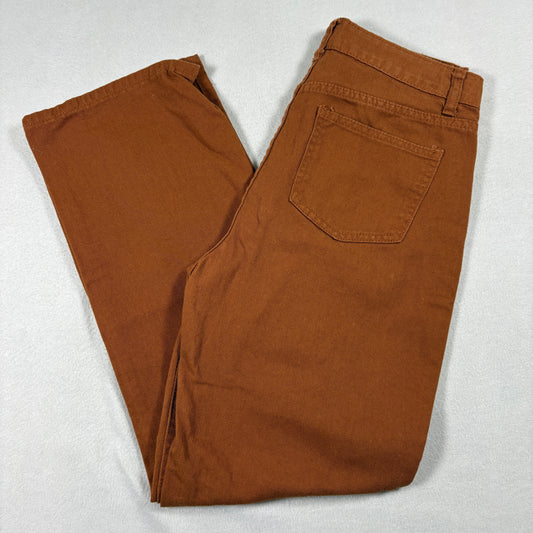 Womens Brown High Rise Bootcut Jeans Size 32 Y2K 90s Grunge Stretch Denim