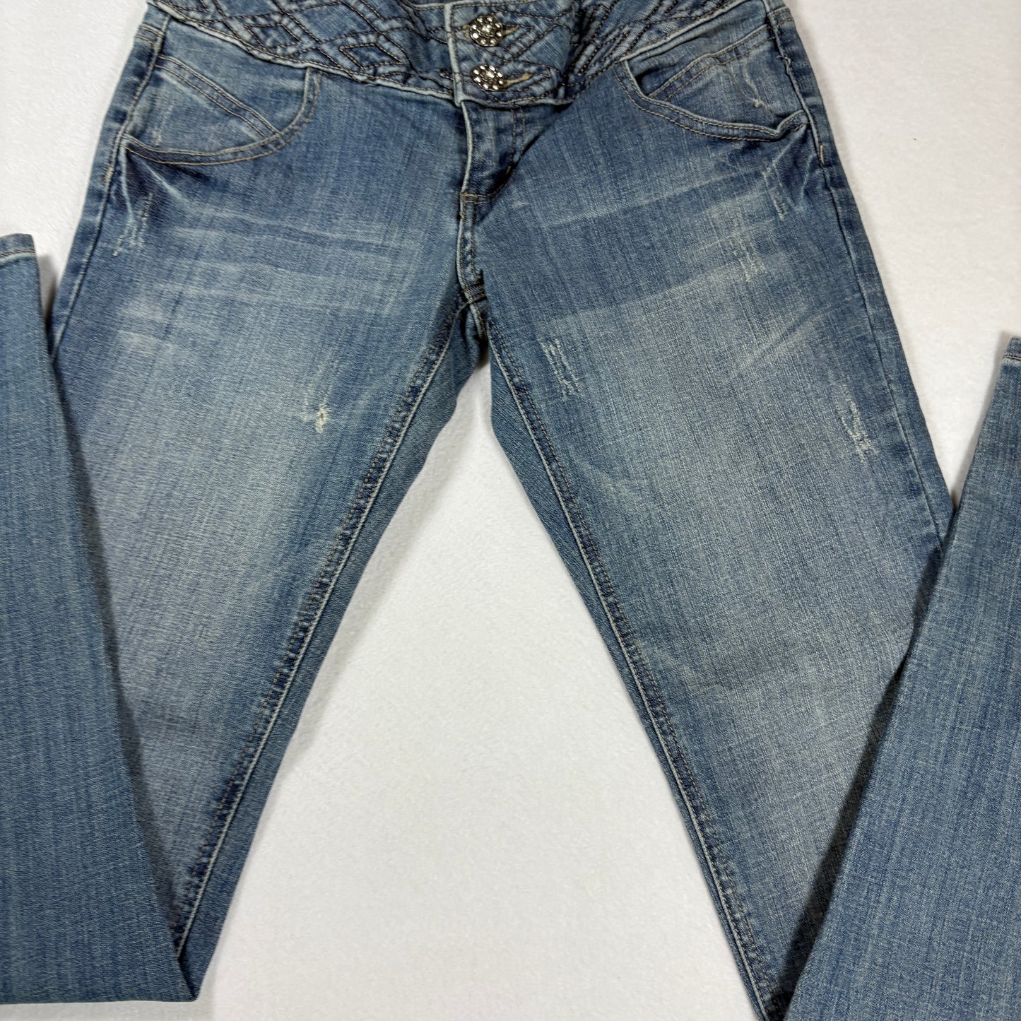 Silver Diva Womens Jeans Size 7 Blue Denim Y2K Vintage Bootcut 90s Low Rise Bling