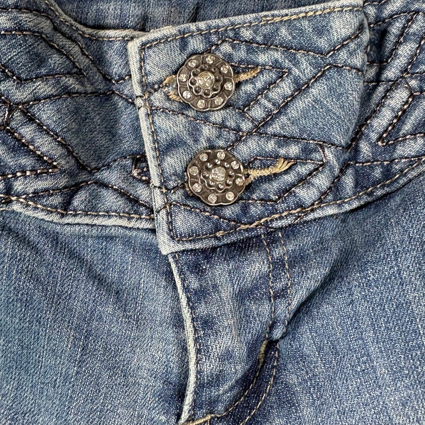 Silver Diva Womens Jeans Size 7 Blue Denim Y2K Vintage Bootcut 90s Low Rise Bling