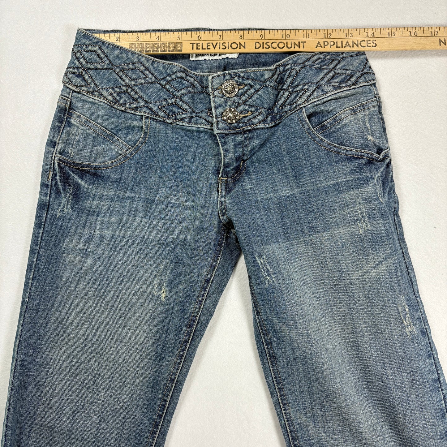 Silver Diva Womens Jeans Size 7 Blue Denim Y2K Vintage Bootcut 90s Low Rise Bling