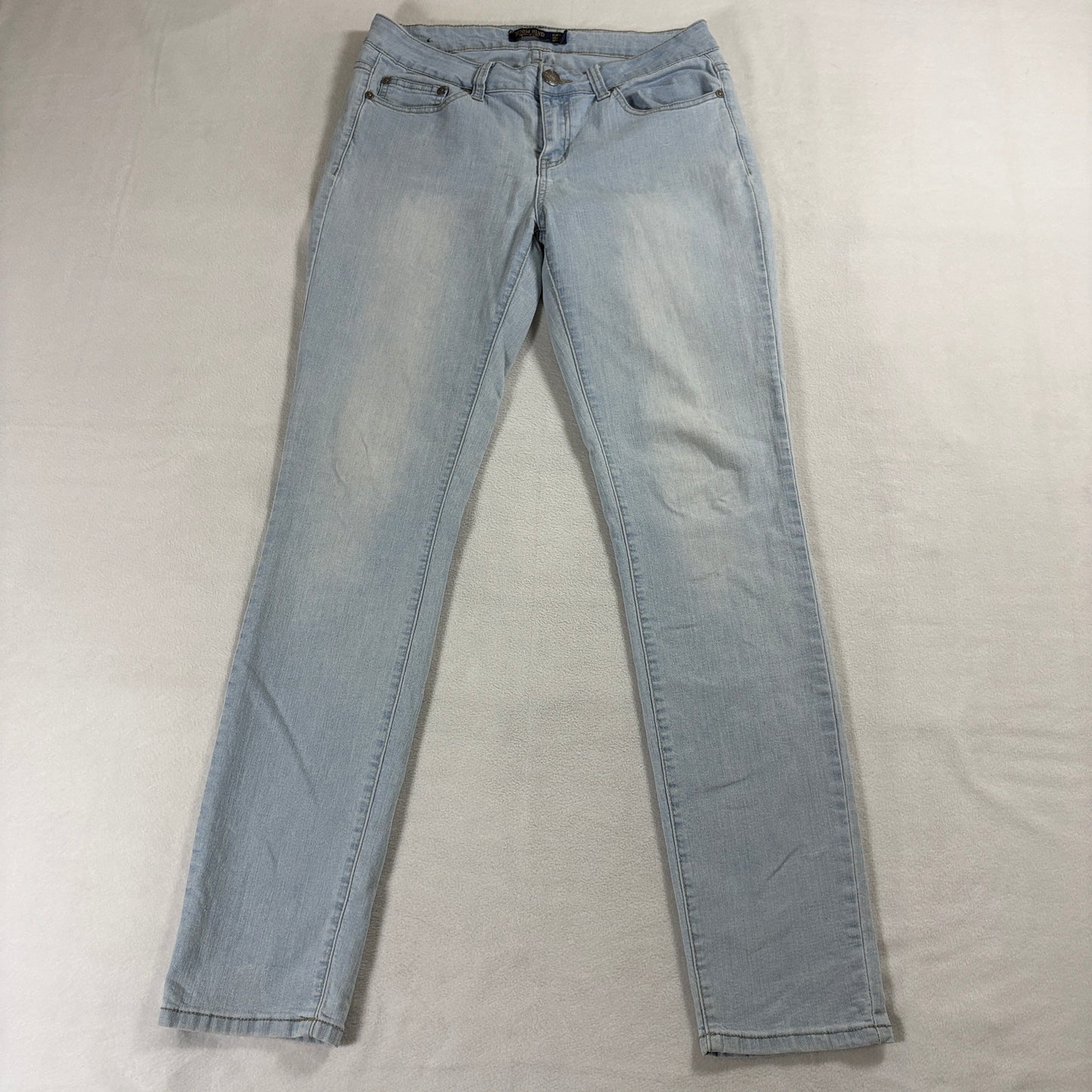 Skinny Light Wash Stretch Jeans Denim Blvd Tag 11 Fits Like 30X31 Low Rise Slim
