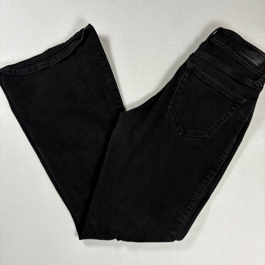 Hollister Womens Jeans 6R W28 Black Curvy High Rise Flare Distressed Y2K 90s Grunge