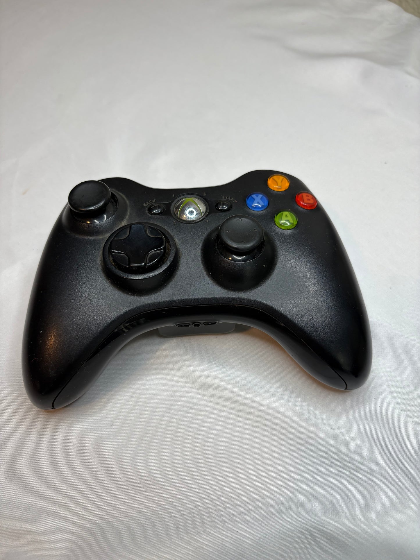 Microsoft Xbox 360 Wireless Controller Black Tested Works - No Battery Cover