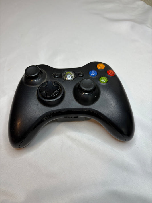Microsoft Xbox 360 Wireless Controller Black Tested Works - No Battery Cover