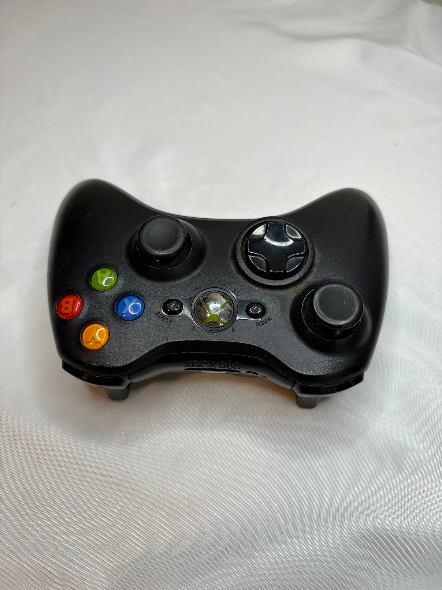 Microsoft Xbox 360 Wireless Controller Black Tested Works - No Battery Cover