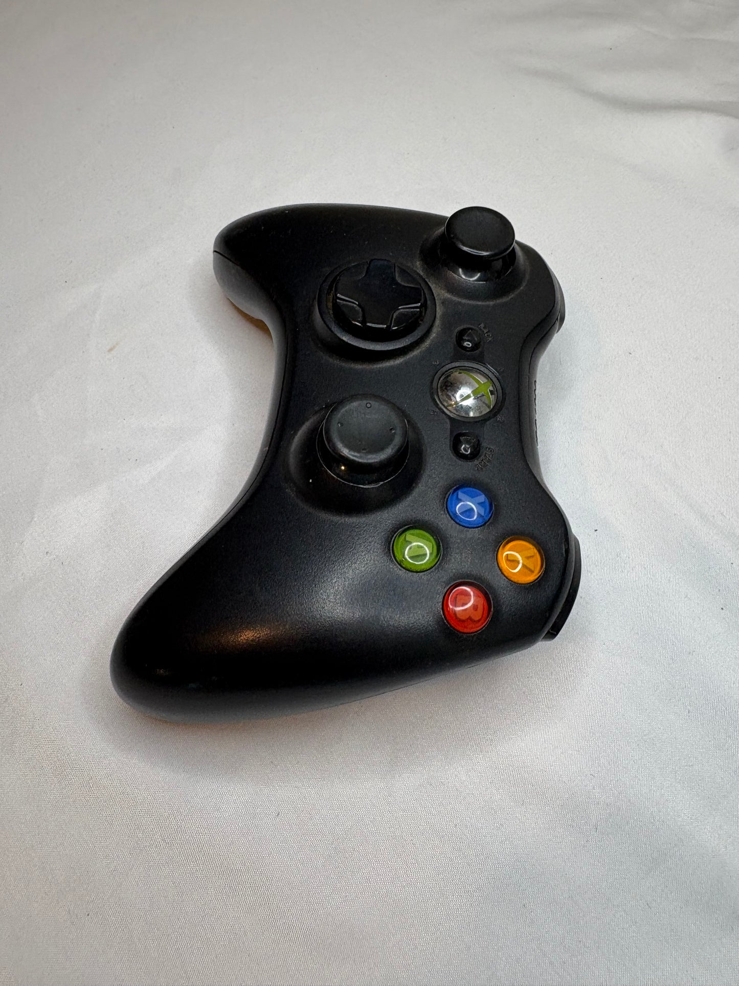 Microsoft Xbox 360 Wireless Controller Black Tested Works - No Battery Cover