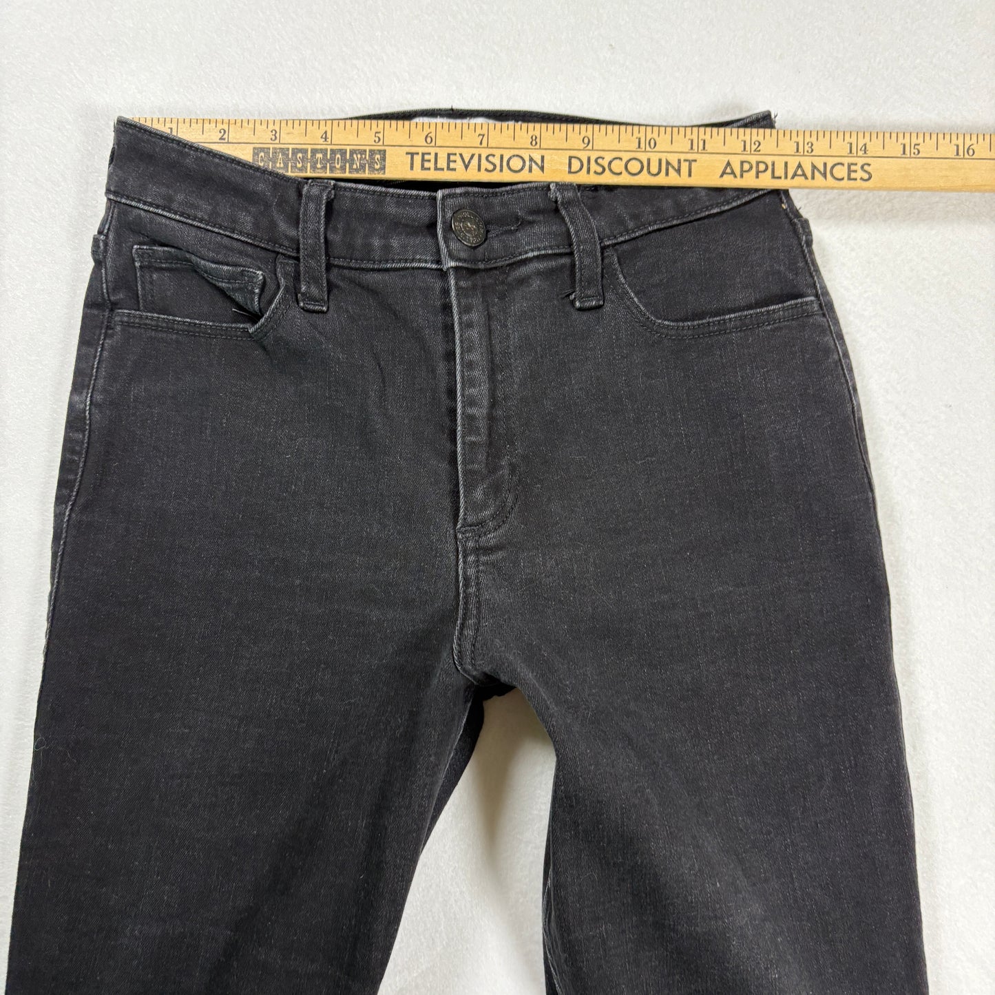 Hollister Womens Jeans 6R W28 Black Curvy High Rise Flare Distressed Y2K 90s Grunge