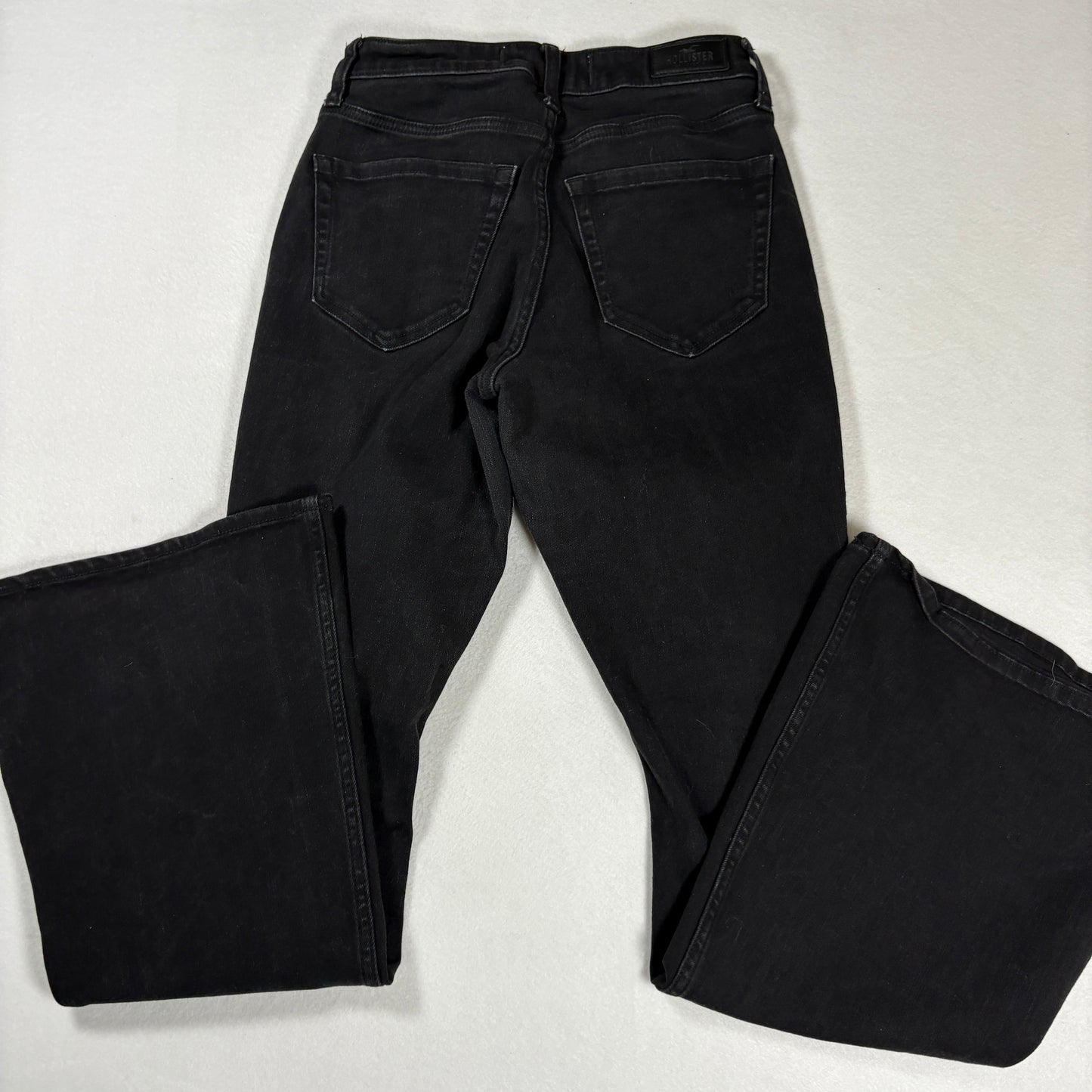 Hollister Womens Jeans 6R W28 Black Curvy High Rise Flare Distressed Y2K 90s Grunge