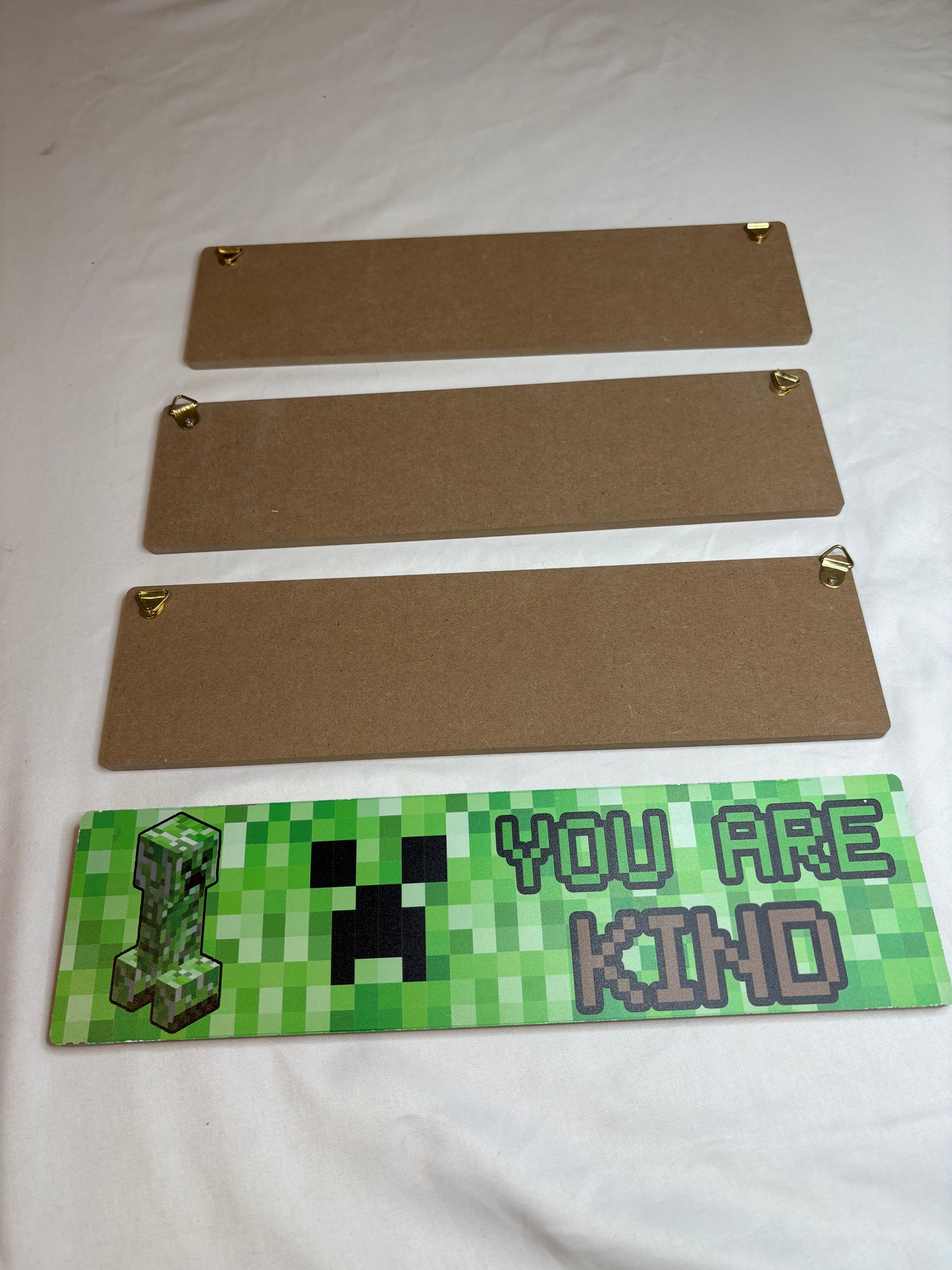 Minecraft Style Wall Art Signs Set of 4 Positive Quotes Gamer Room Decor 15"