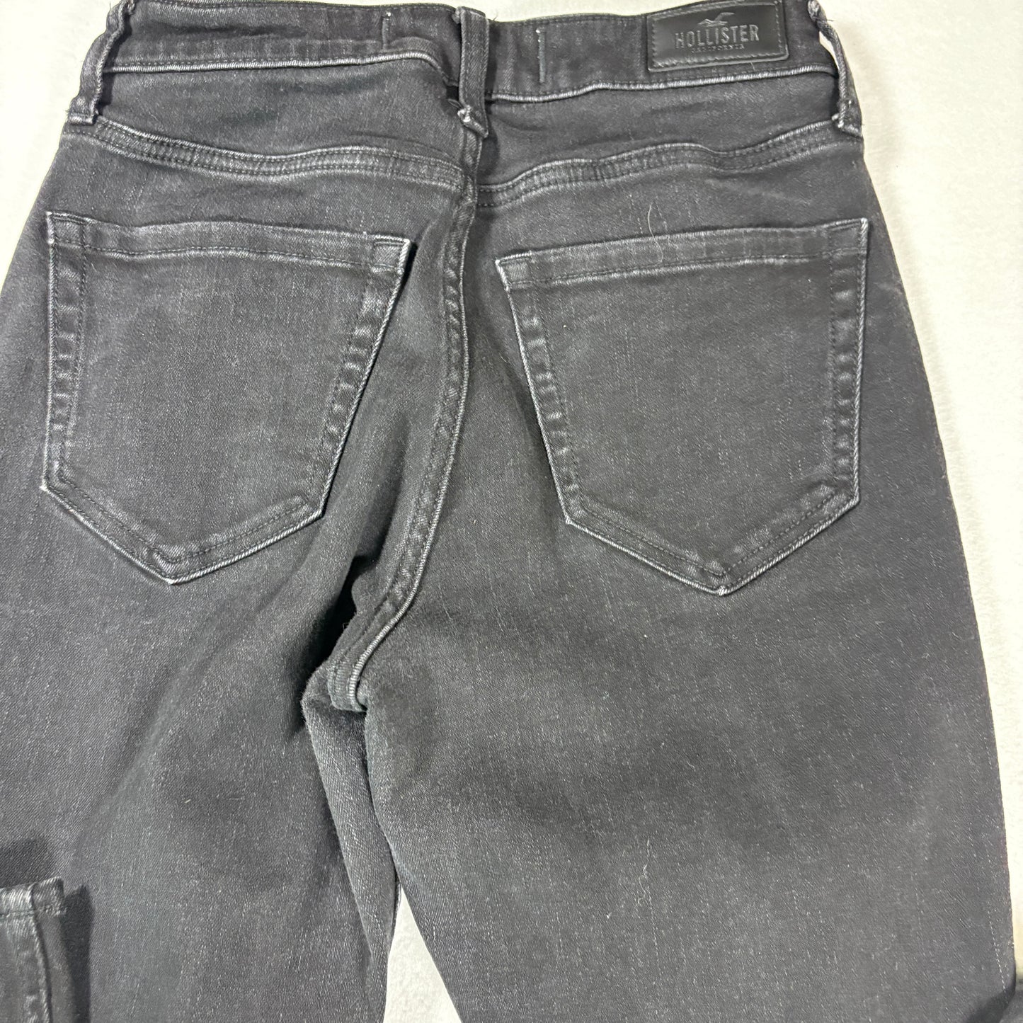 Hollister Womens Jeans 6R W28 Black Curvy High Rise Flare Distressed Y2K 90s Grunge