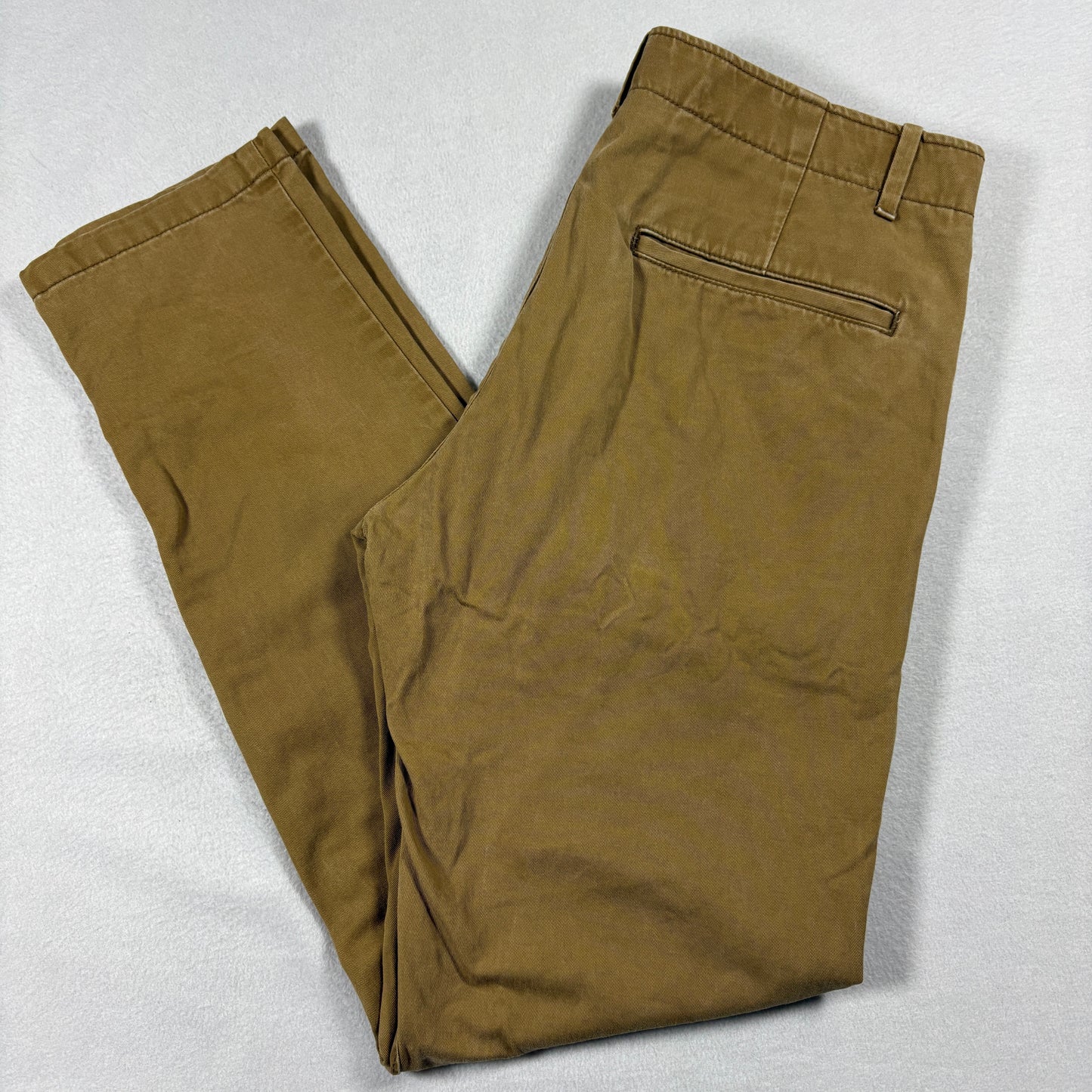 J Crew Mens Khaki Chino Pants Size 34x32 Slim Fit Casual Classic Brown Cotton