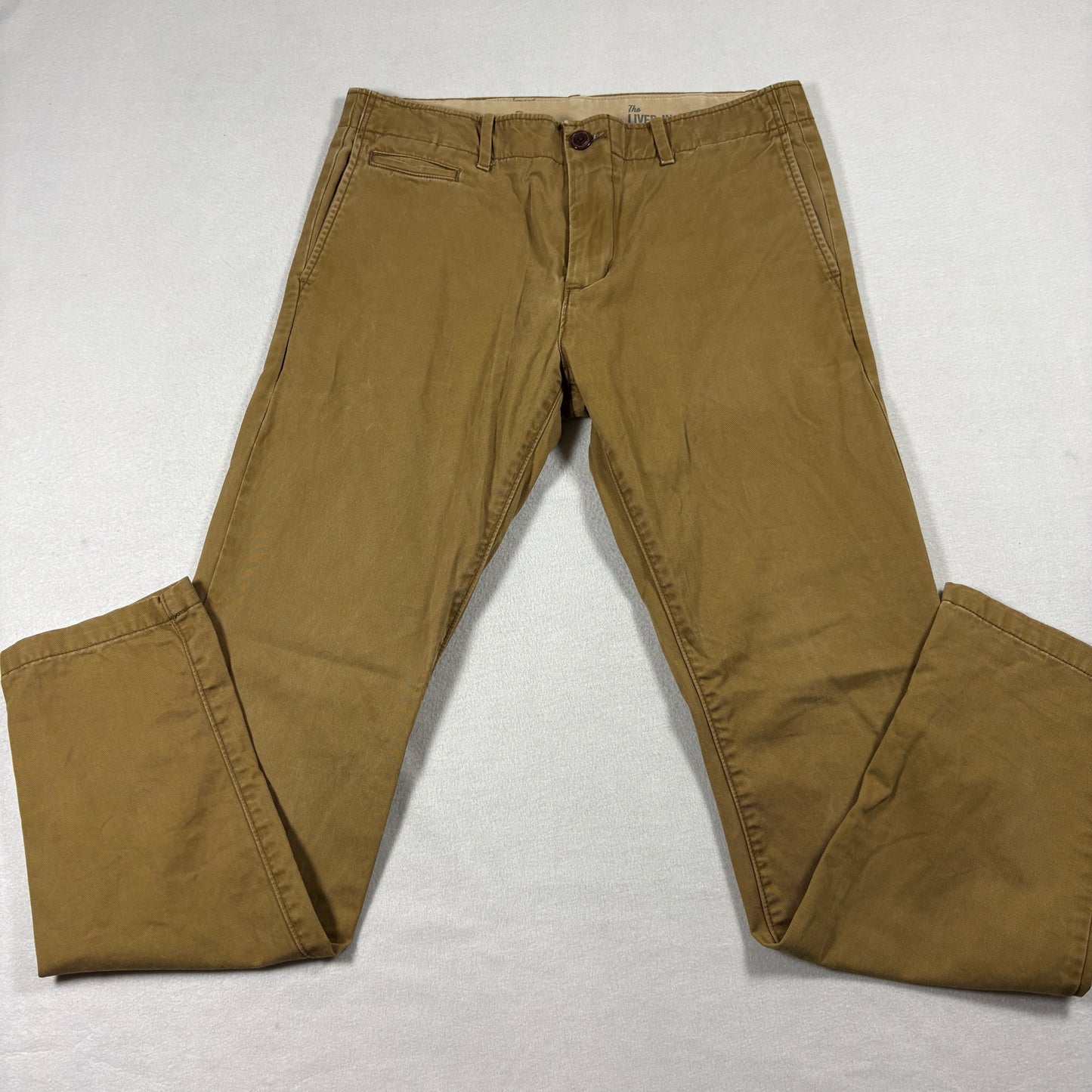 J Crew Mens Khaki Chino Pants Size 34x32 Slim Fit Casual Classic Brown Cotton