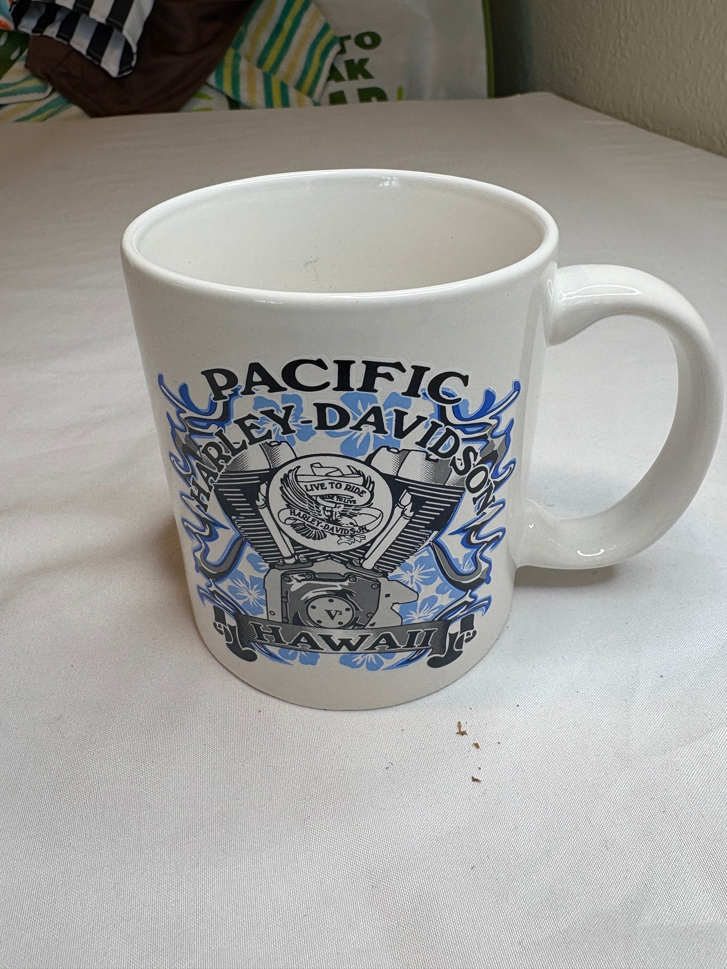 Harley-Davidson Pacific Hawaii Coffee Mug Live to Ride V-Twin Engine Ceramic