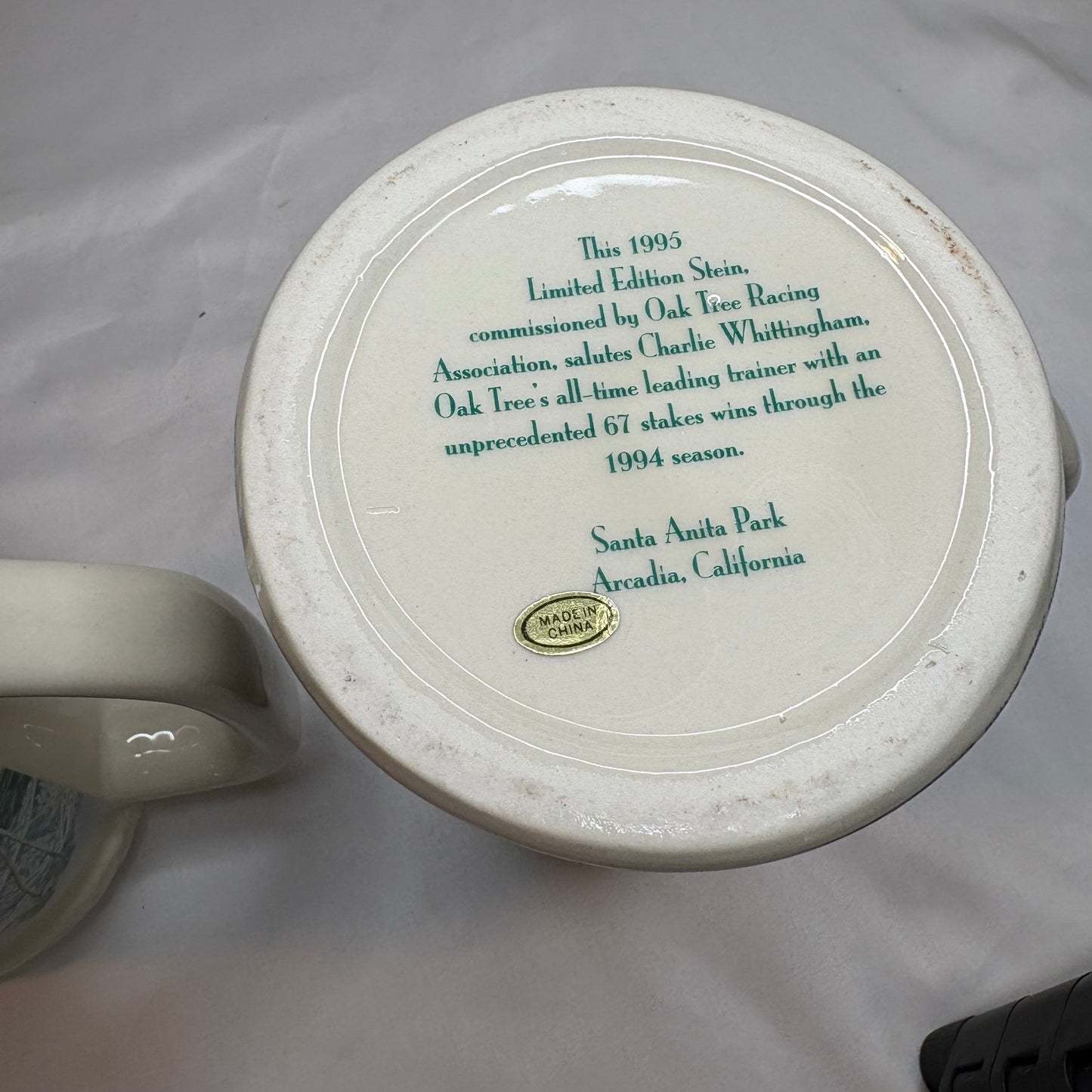 Lot of 3 Oak Tree Racing Association Limited Edition Ceramic Beer Steins Santa Anita