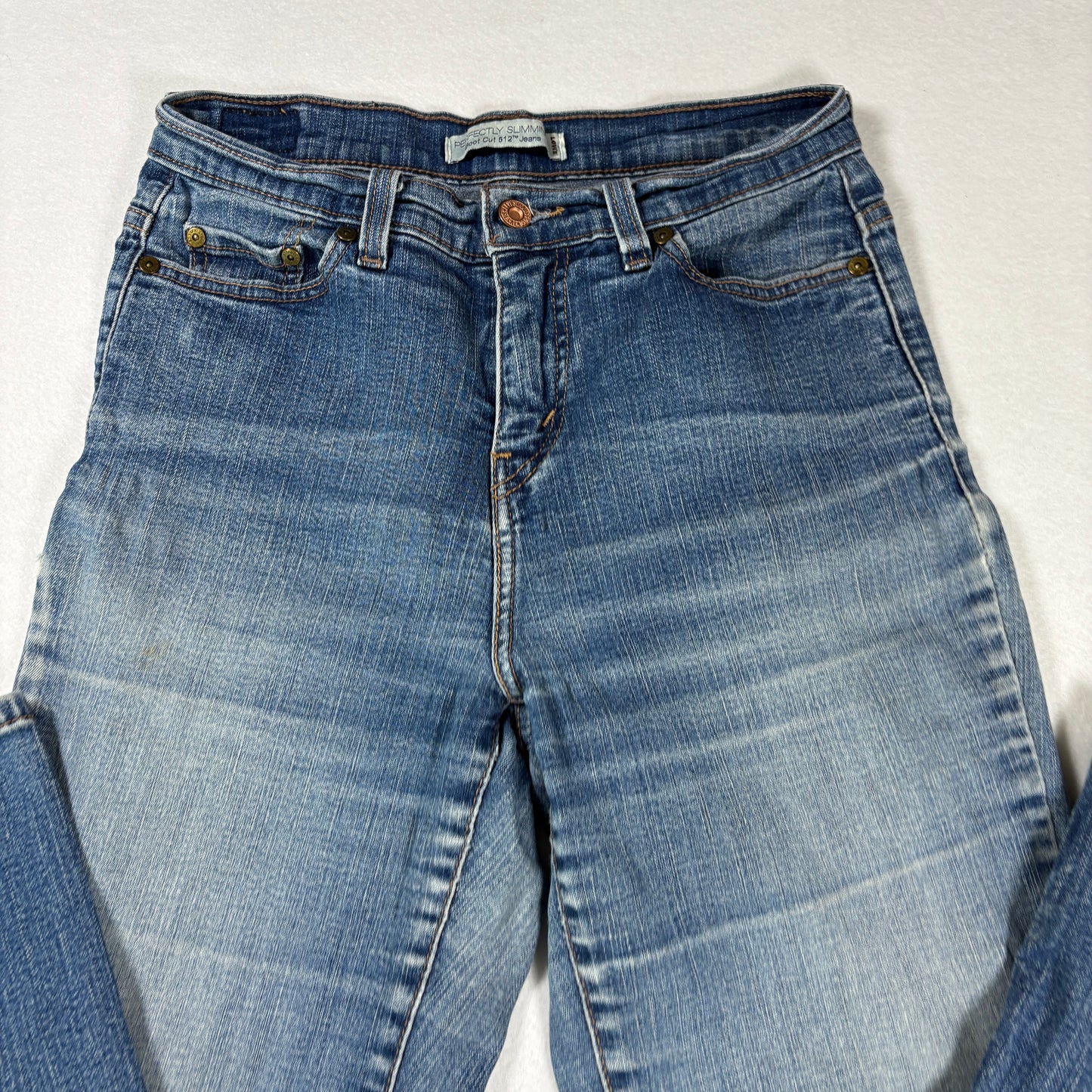 Levis Womens 512 Jeans Size 6S Blue Bootcut Stretch Denim High Rise Y2K Vintage
